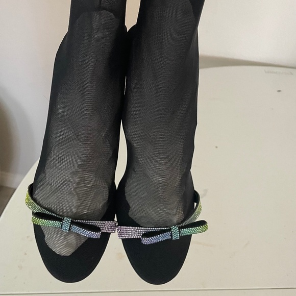 MARCO de VINCENZO Sheer Mesh Swarovski Crystal Stocking Boot Size 39 - Picture 13 of 14